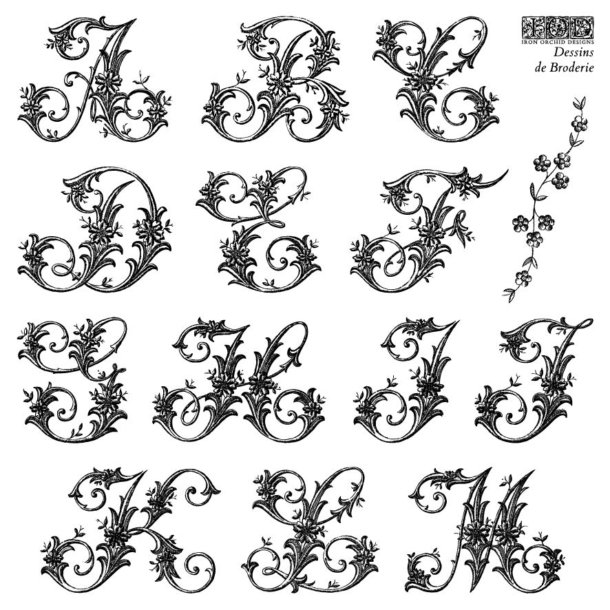 Thumbnail: Dessin De Broderie IOD Stamp 6"x6" 4 sheets