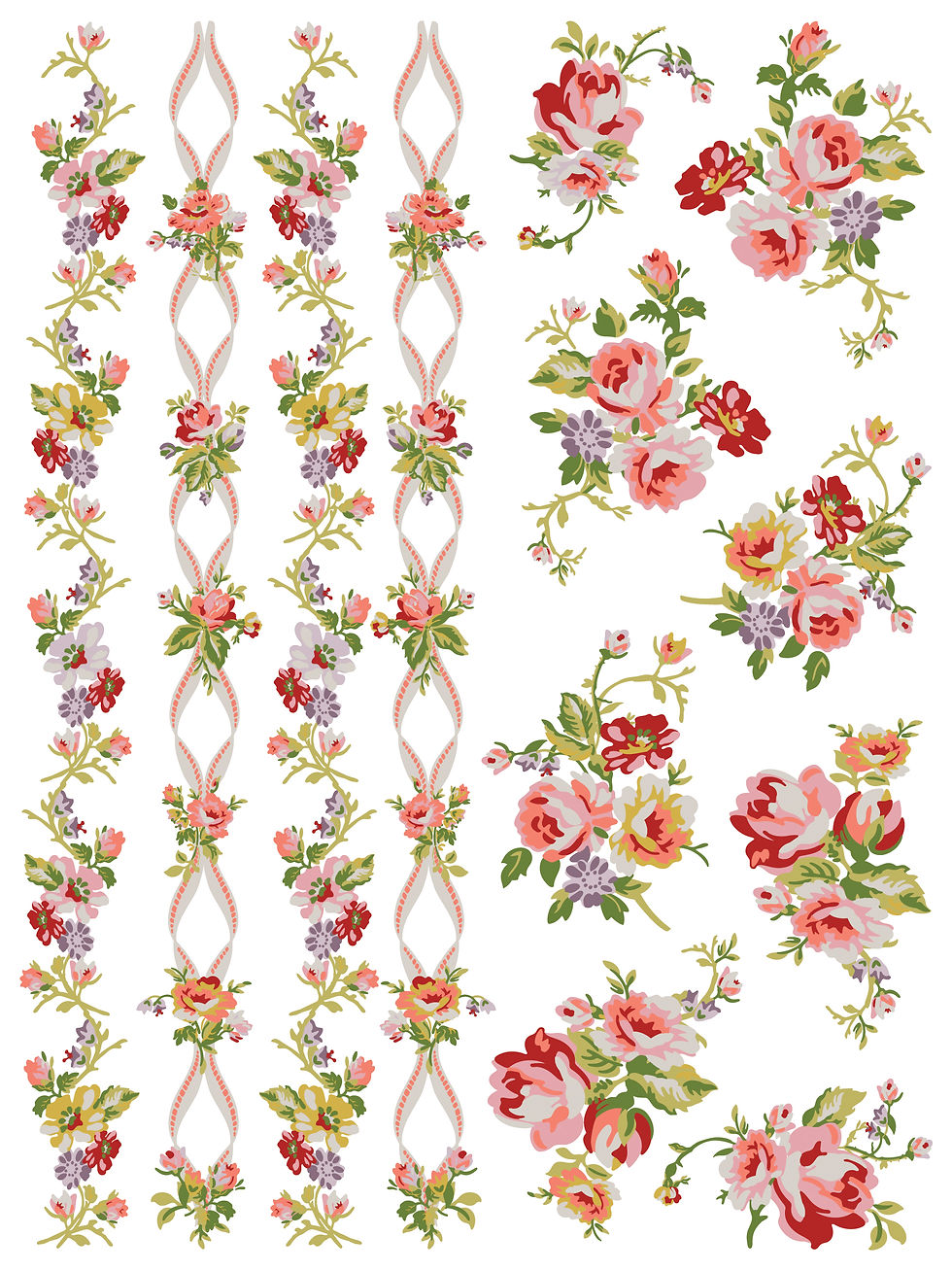 Thumbnail: Ditsy Blooms IOD Paint Inlay (12"x16" pad-8 sheets)