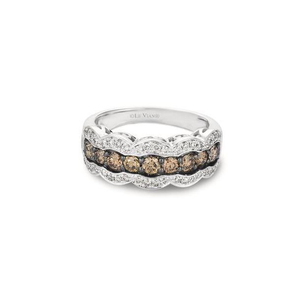 1.06CTW LeVian® CHOCOLATE & WHITE DIA 14K WG RING