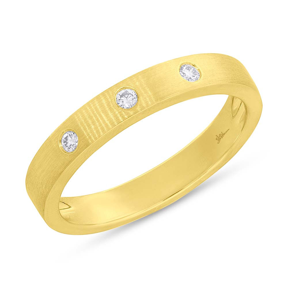 0.07CT 14K Y/G DIAMOND MATTE BAND SZ 10