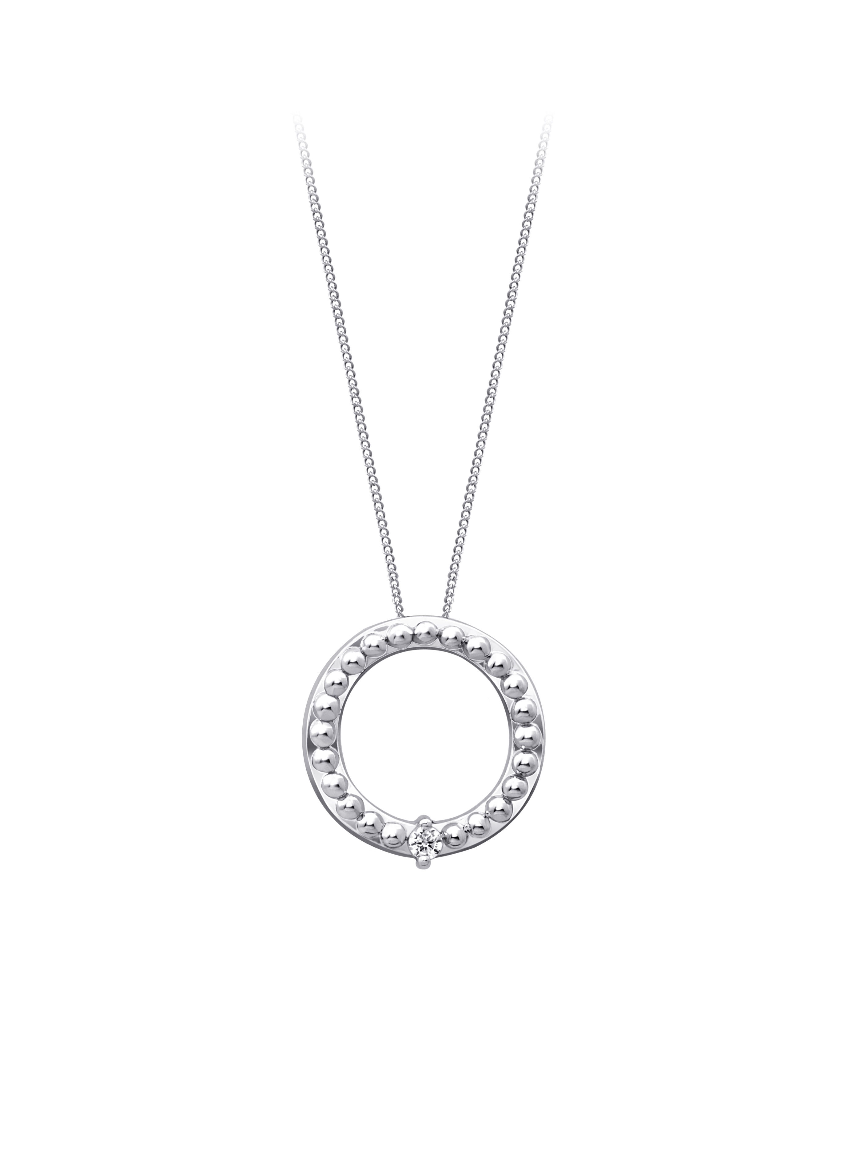 PETITE DIAMOND CIRCLE OF LIFE WG NECKLACE