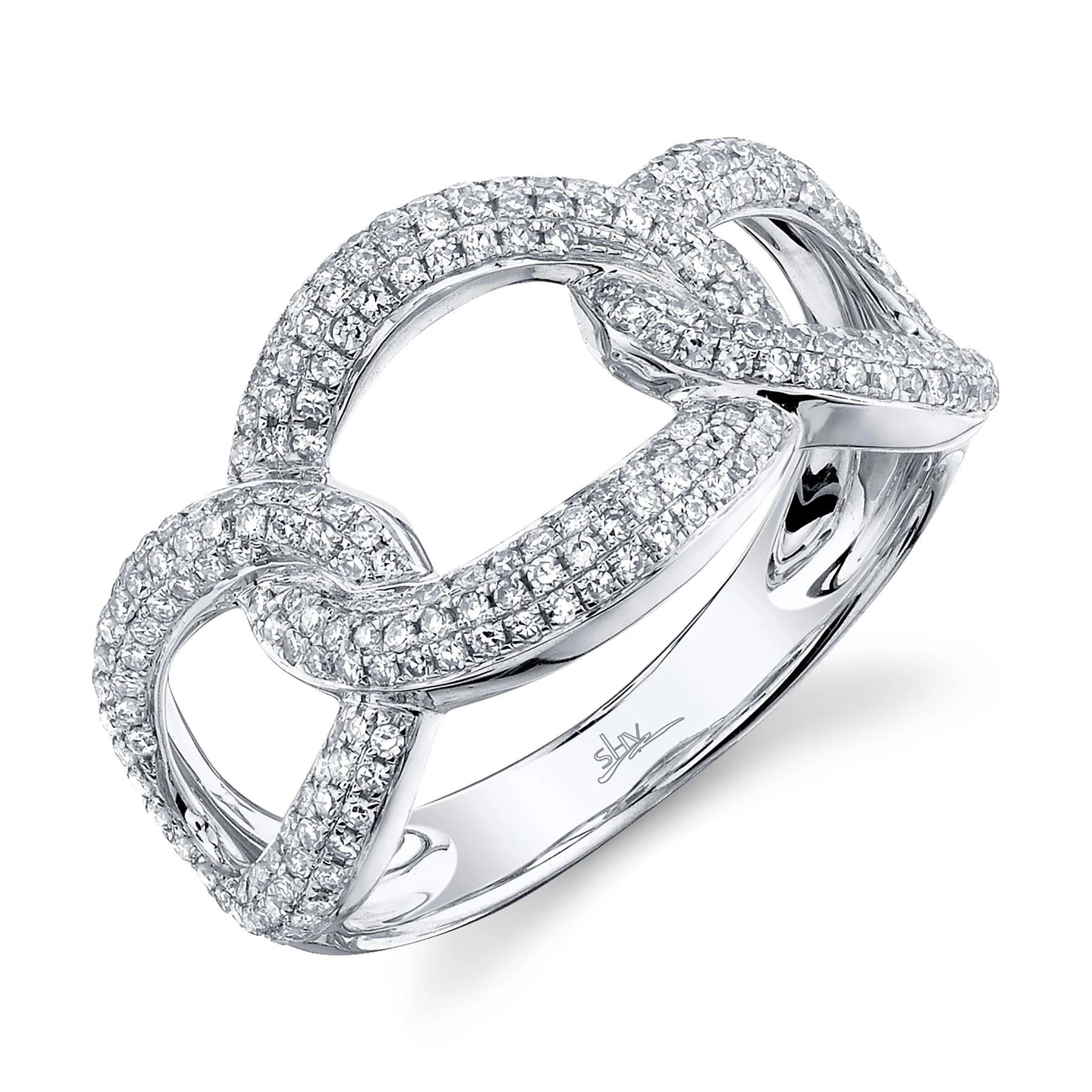 0.55CT DIAMOND PAVE OPEN LINK 14K WG RING