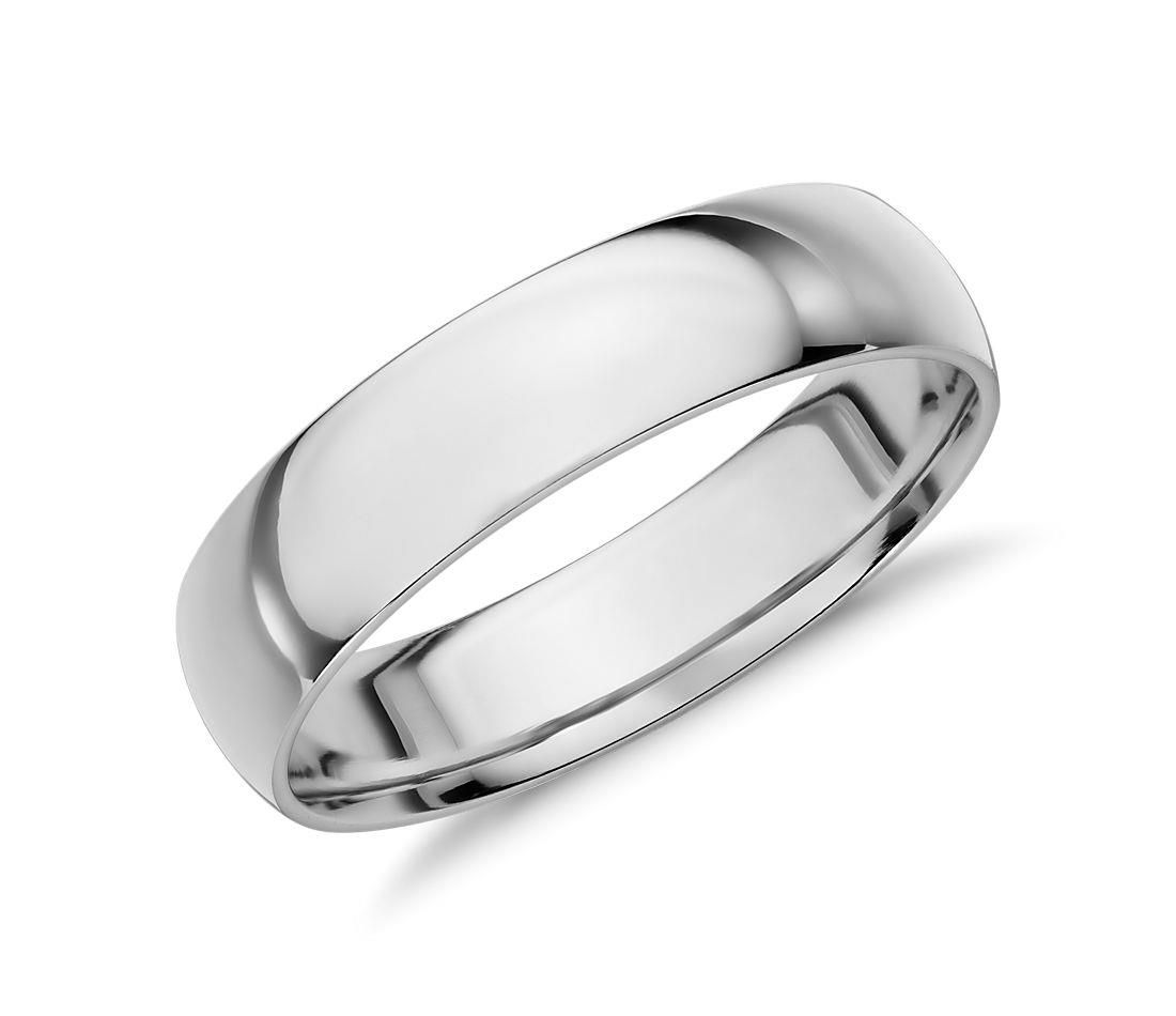 5MM PLAIN 14K WHITE WEDDING BAND SZ 11