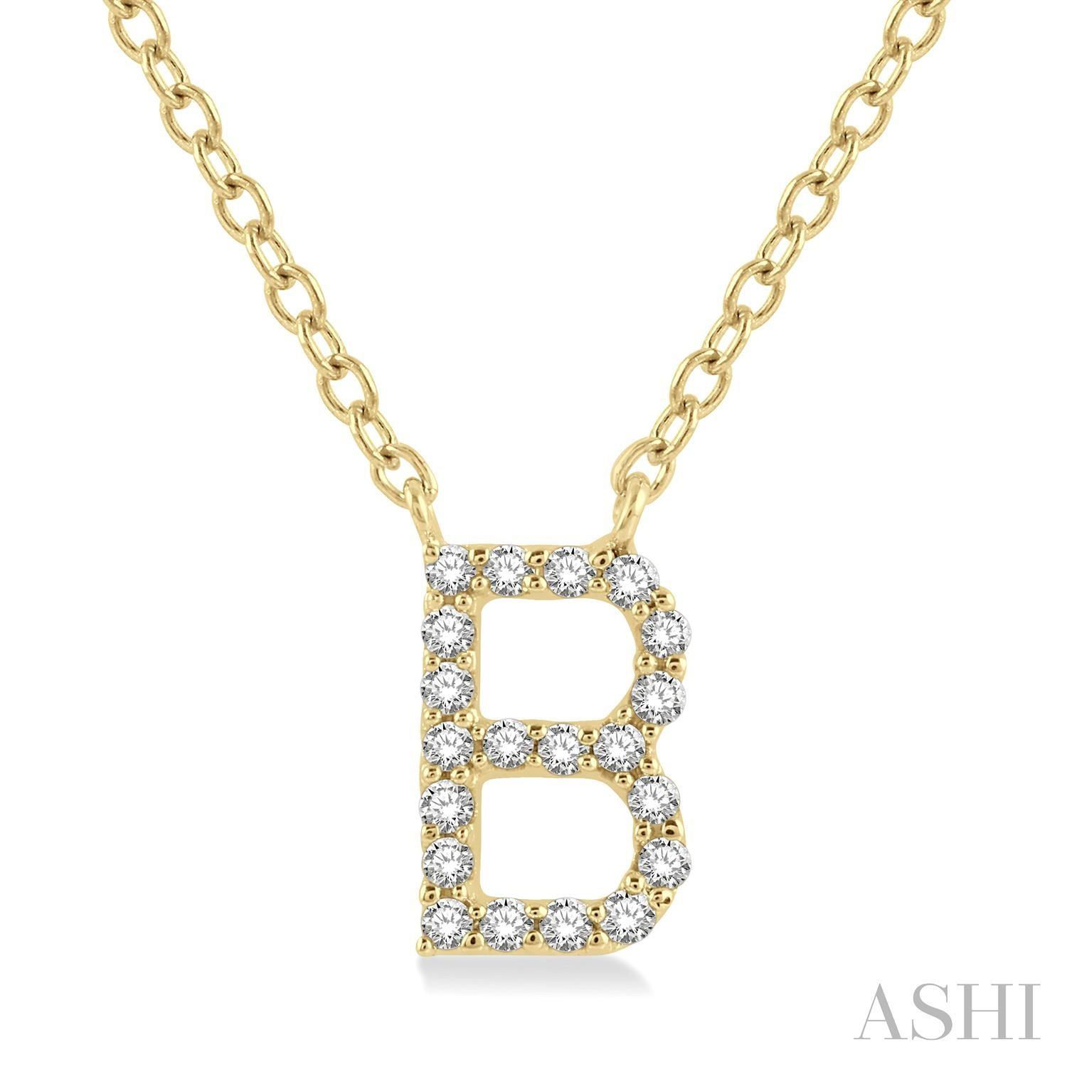 .06CTW "B" INITIAL NECKLACE 14K YG