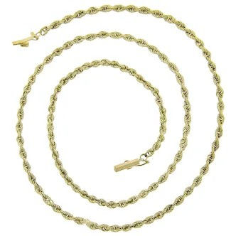 14 K YG 18" 1.50MM SOLID ROPE CHAIN W BARREL CLASP