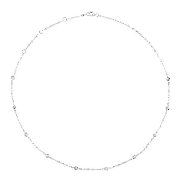 0.20CT 14K WG 18" DIAMOND BY THE YARD NECKLACE