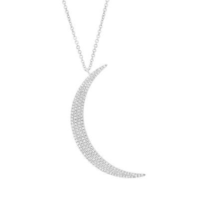 0.44CT 14K W/G DIAMOND CRESCENT NECKLACE