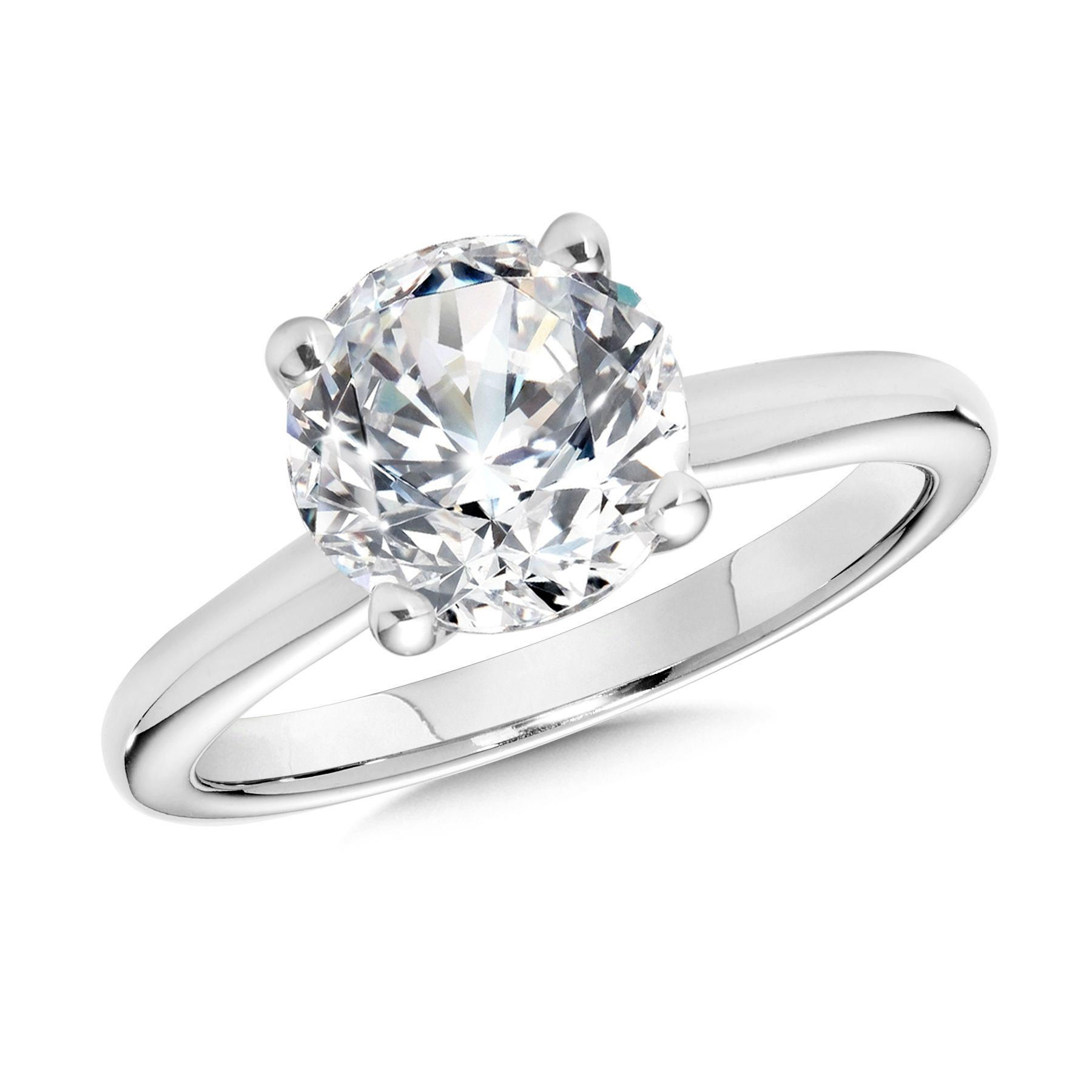 3.00CTW ROUND LAB GROWN SOLITAIRE 14K RING