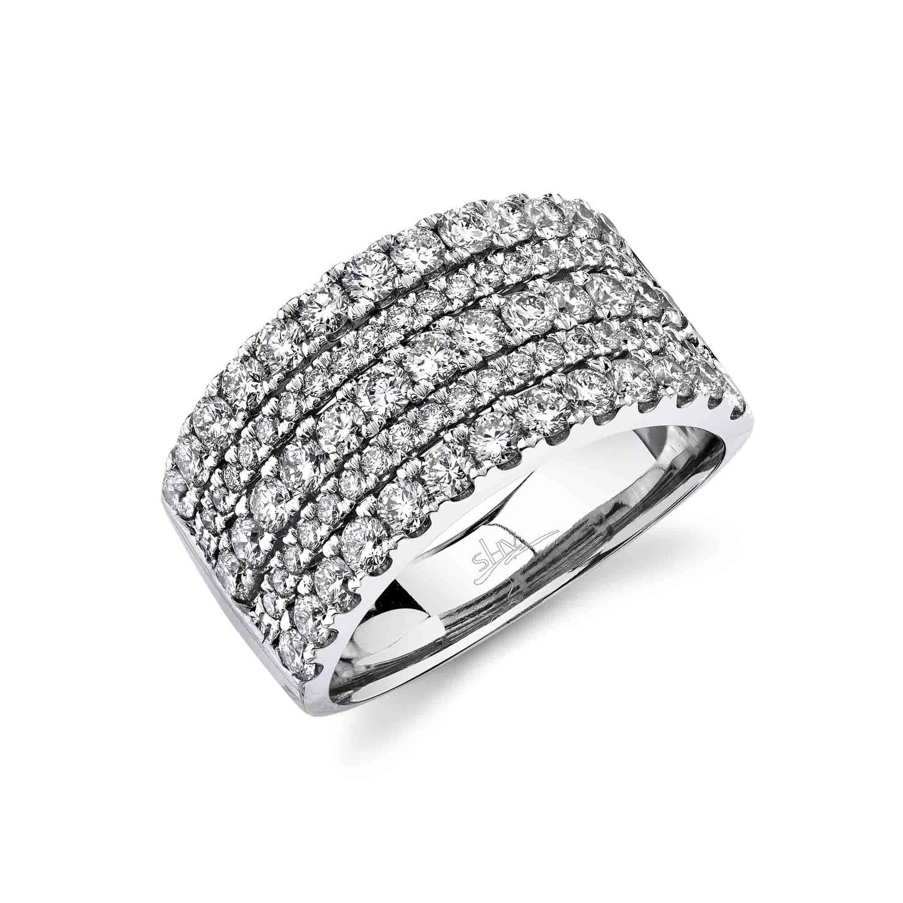 1.80CT DIAMOND FIVE ROW PAVE LADY'S 14K WG RING