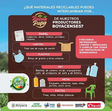 Hoy en Tunja le dan ‘buena papa’ a cambio de reciclaje