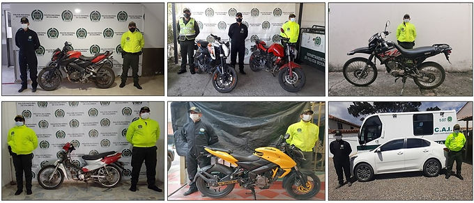 Seis motos y un carro que habían sido hurtados fueron recuperados en Boyacá