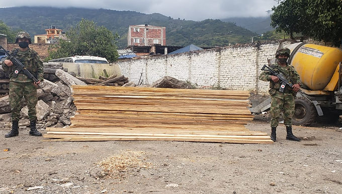 15,5 metros cúbicos de madera fueron incautados en Boyacá