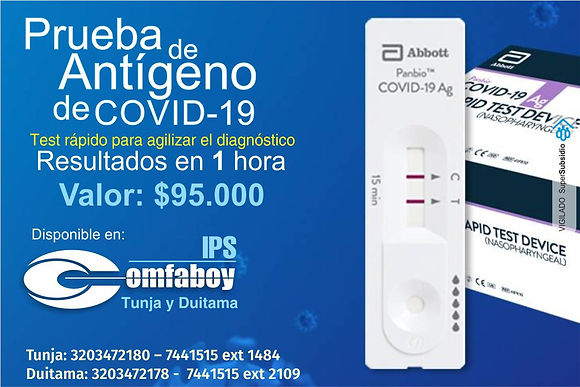 Si necesita la prueba de COVID, Comfaboy las está tomando