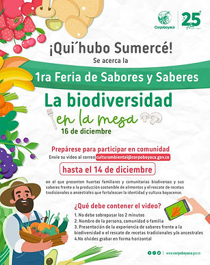 La biodiversidad de Boyacá estará presente en la 1ra Feria Virtual de Sabores y Saberes