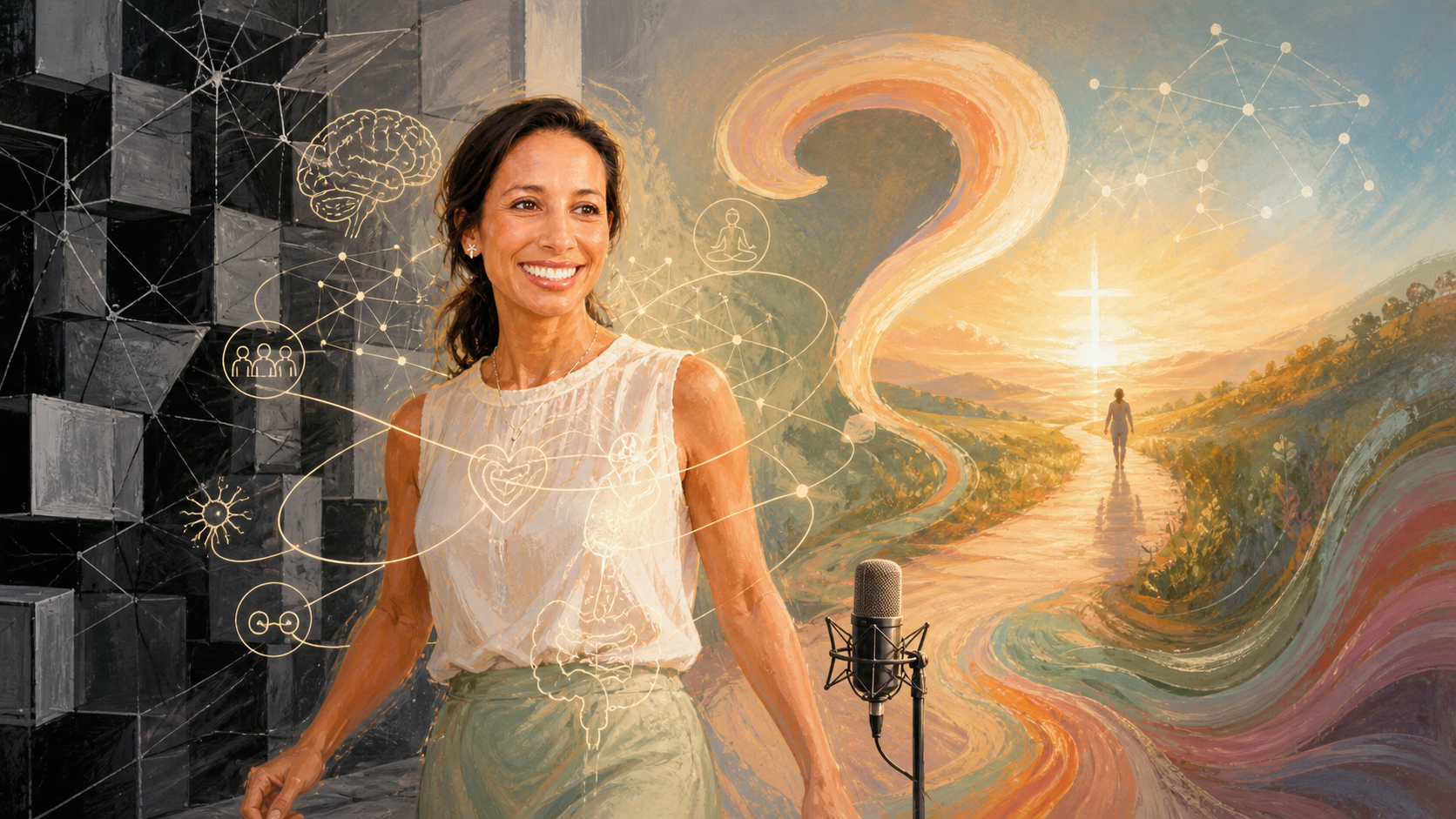 Illustration of Diana S. Rice moving from rigid inherited stories toward curiosity, whole-person healing, faith, and hope