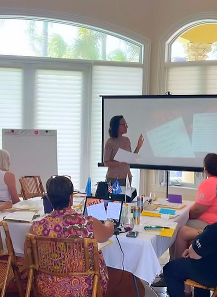 Diana S. Rice, LMHC, facilitating a small-group mental health training for women professio