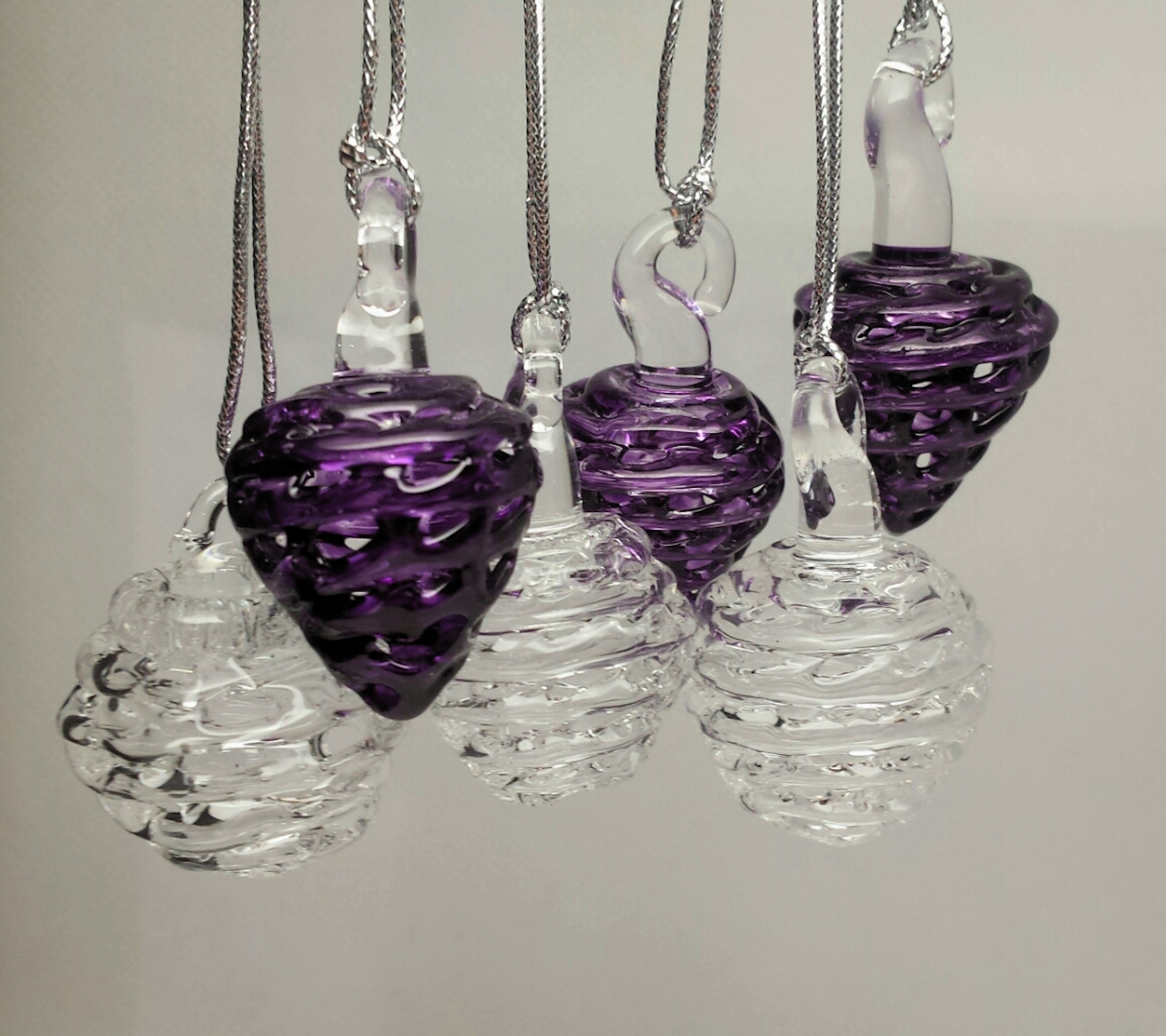 Cones and snowballs, purple and clear