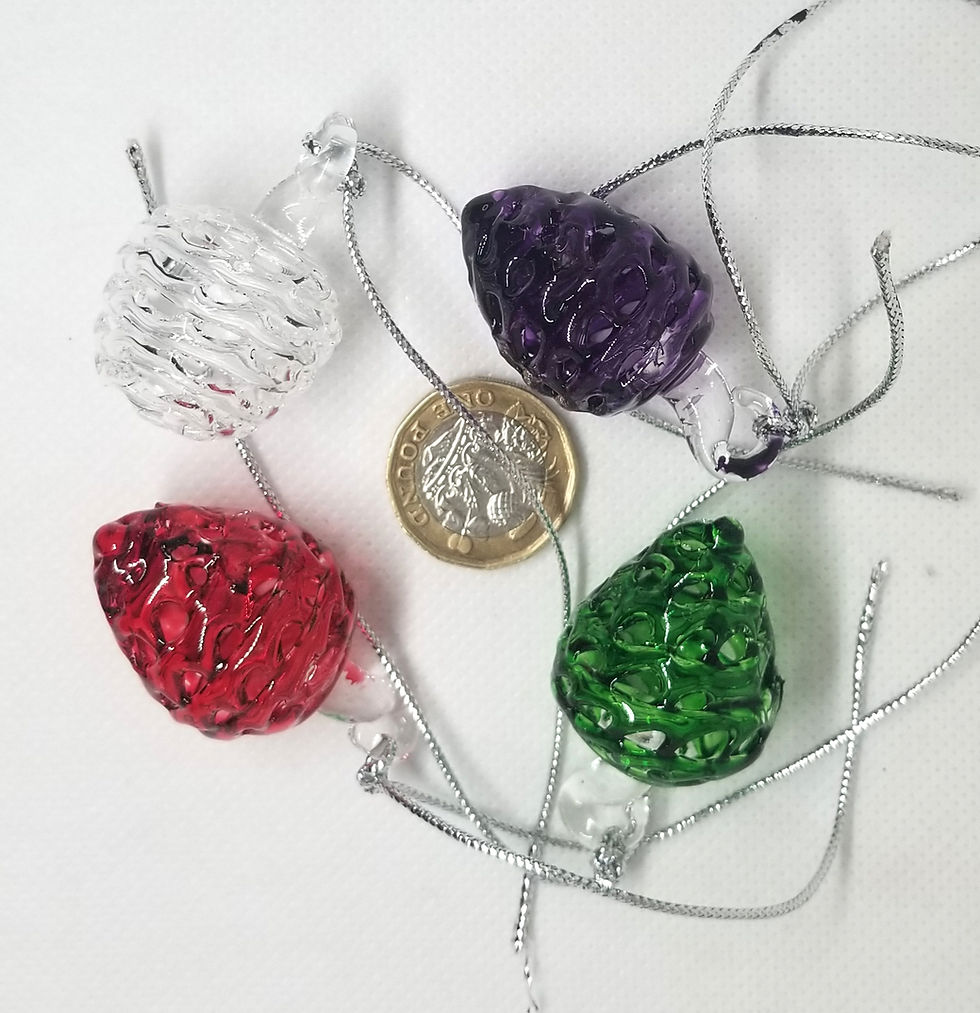 Thumbnail: Small Glass Cones and Snowballs, Pack of 6