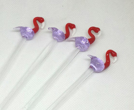 Flamingo cocktail stirrers.