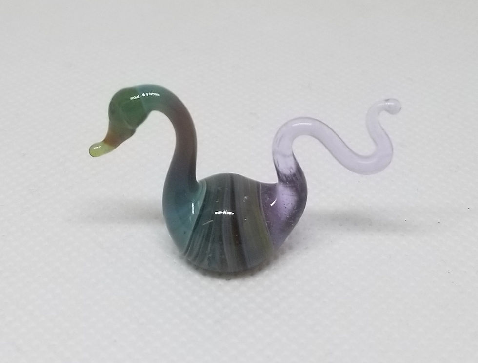 Thumbnail: Mini Nessie ornament, green and pink