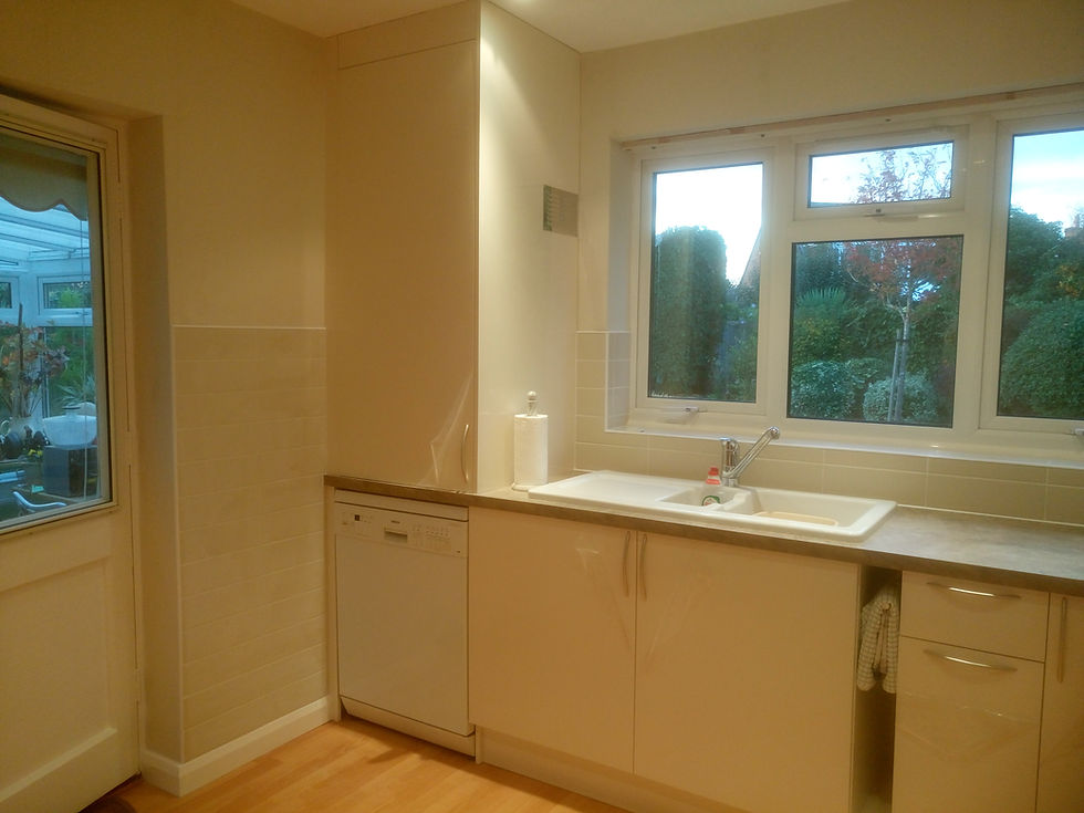 New gloss cream kitchen