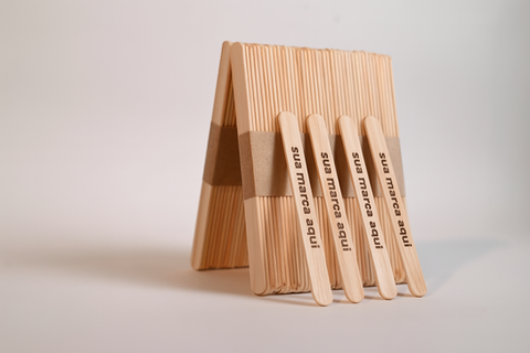 Palito para Picolé- Tipo “KV”    250 X 40 Cintado - Marca Cliente