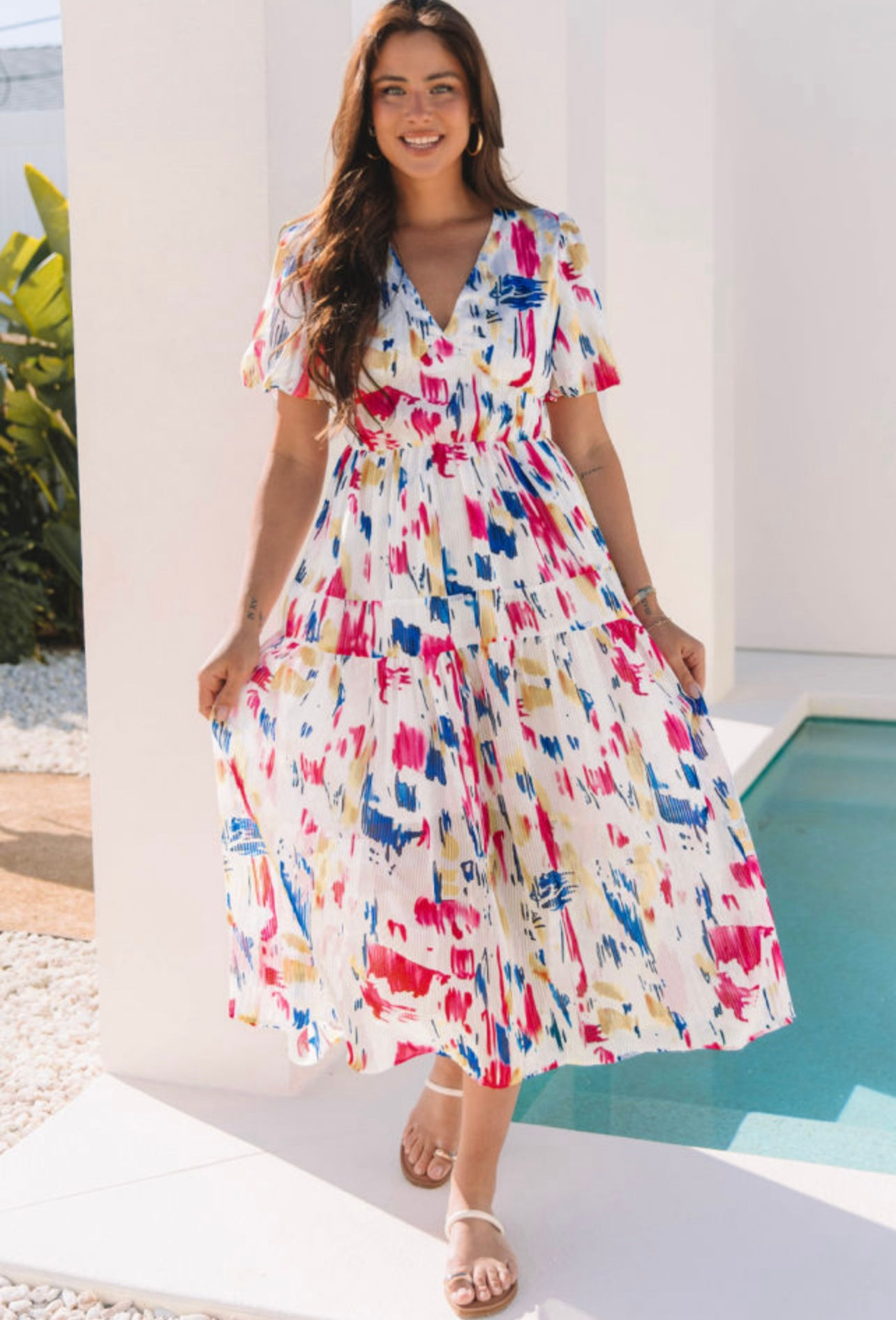 Rose print Maxi dress