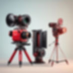 realistic futuristic film and television image film camera Arri Alexa and RED CAMERA and