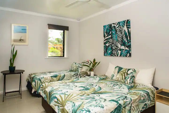 Twin Share Room at B's Beach House, Muri Lagoon, Rarotonga for Women's Wellness Retreats