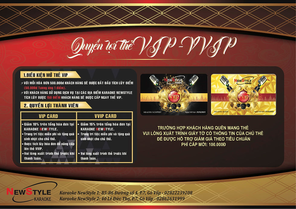 QUYỀN LỢI KH VIP/VVIP