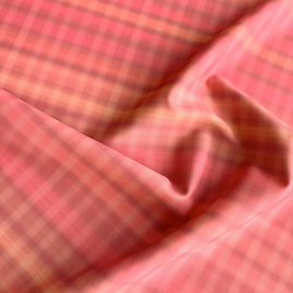 Motif Chennai sunset inspiré madras imprimé orangé et rosé sur tissu lycra AKIKOSMOOD