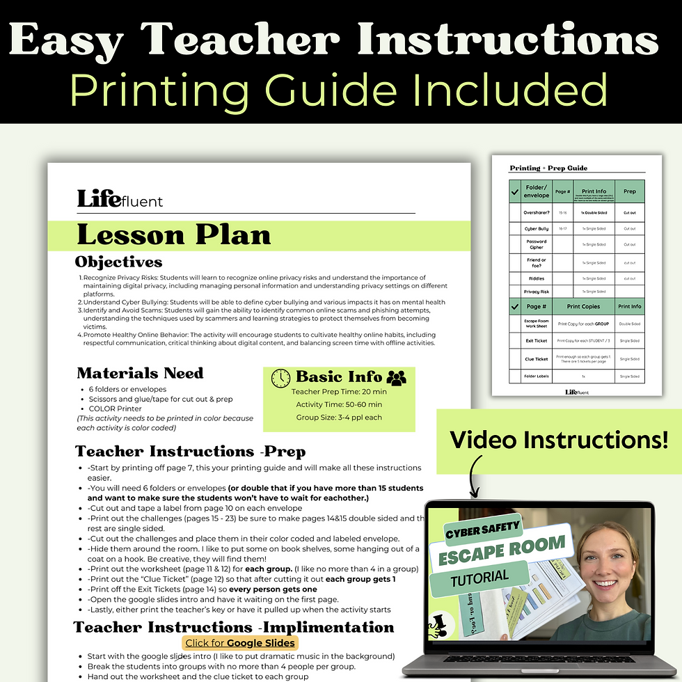 Thumbnail: Cyber Safety Escape Room for High Schoolers / Social Media Safety