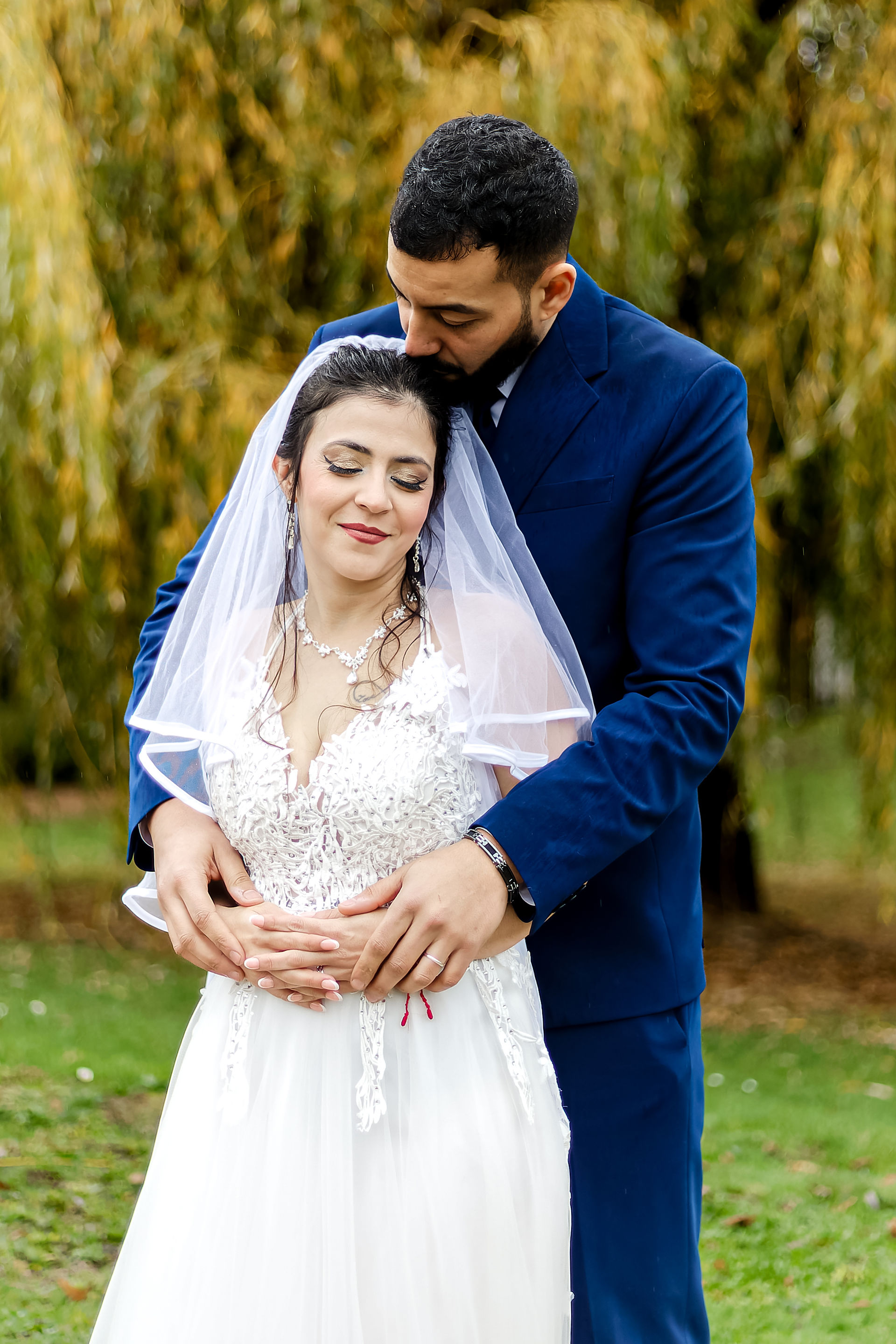 Portrait de couple après la cérémonie.