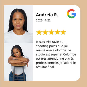 Les avis clients soulignent une photographe professionnelle reconnue pour sa capacité à mettre à l’aise rapidement et à guider avec bienveillance lors des séances polas. Les modèles apprécient l’écoute, la patience et le regard juste porté sur chaque personne, permettant d’obtenir des images naturelles, fidèles et exploitables pour des démarches professionnelles. Les séances se déroulent dans une atmosphère détendue et rassurante, favorisant la confiance et l’authenticité. La qualité du travail, le sérieux et la satisfaction globale reviennent régulièrement dans les avis, avec une forte recommandation pour la réalisation de polas.