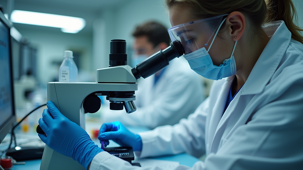 Close-up view of a laboratory technician calibrating a spectrophotometer