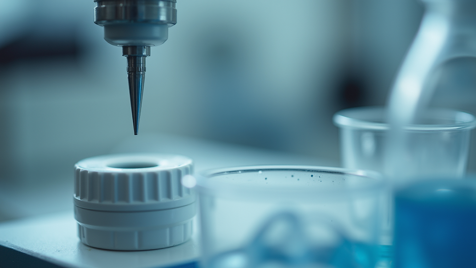 Close-up view of a precision pipette in a laboratory setting