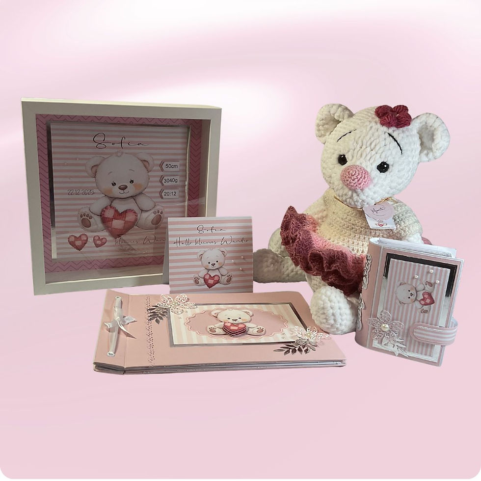 Exklusives personalisiertes Baby-Geschenkset für ein Mädchen