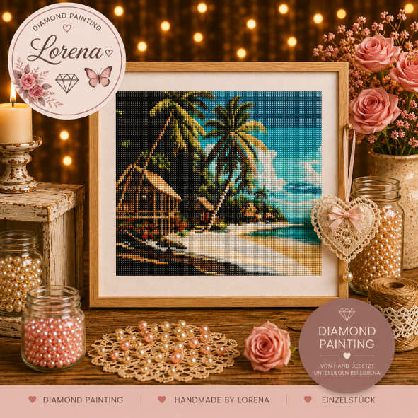 Diamond Painting "Strandhaus & Palmen"