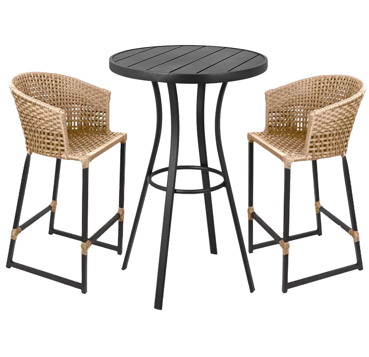 Kit Mesa Bistrô em Alumínio Ripado + 2 Banquetas Citrus