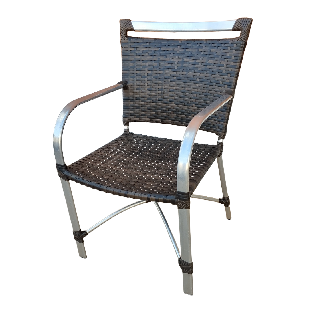 Poltrona Peruí em Alumínio Polido com Fibra Sintética