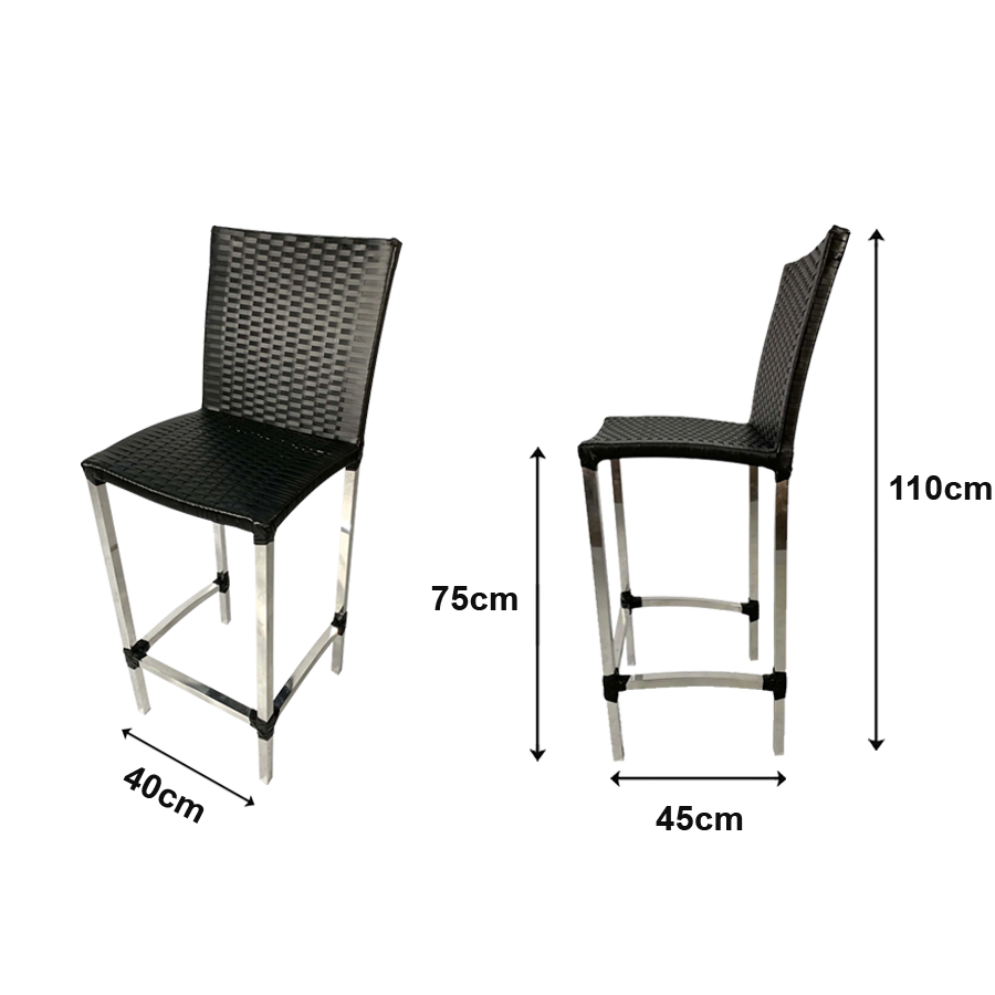 Miniatura: Banqueta Salvador Em Alumínio Polido e Fibra Sintética