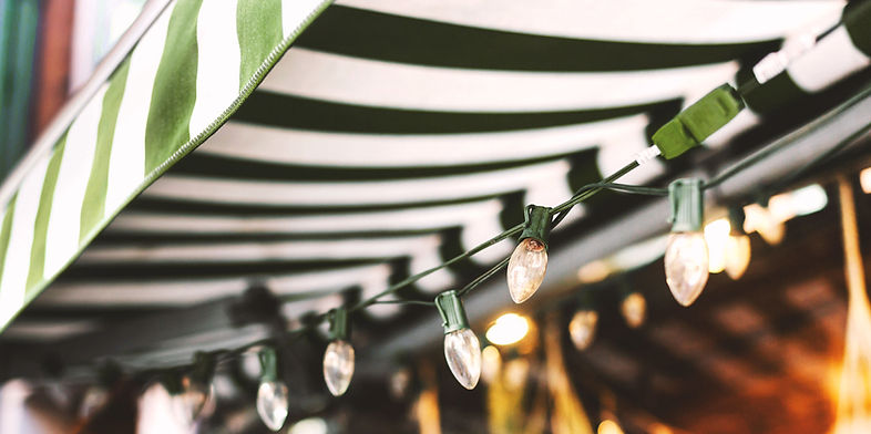 Awning and Christmas Lights