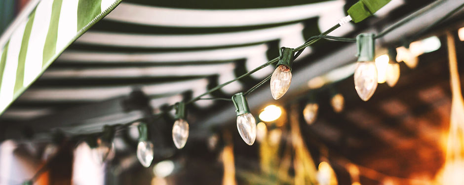 Awning and Christmas Lights