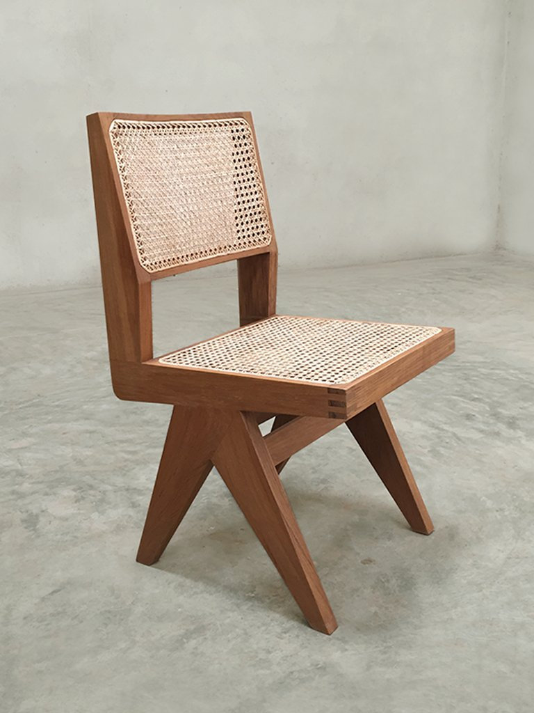 Armless Dining Chair Natural Teak Finish Igloo Homeware