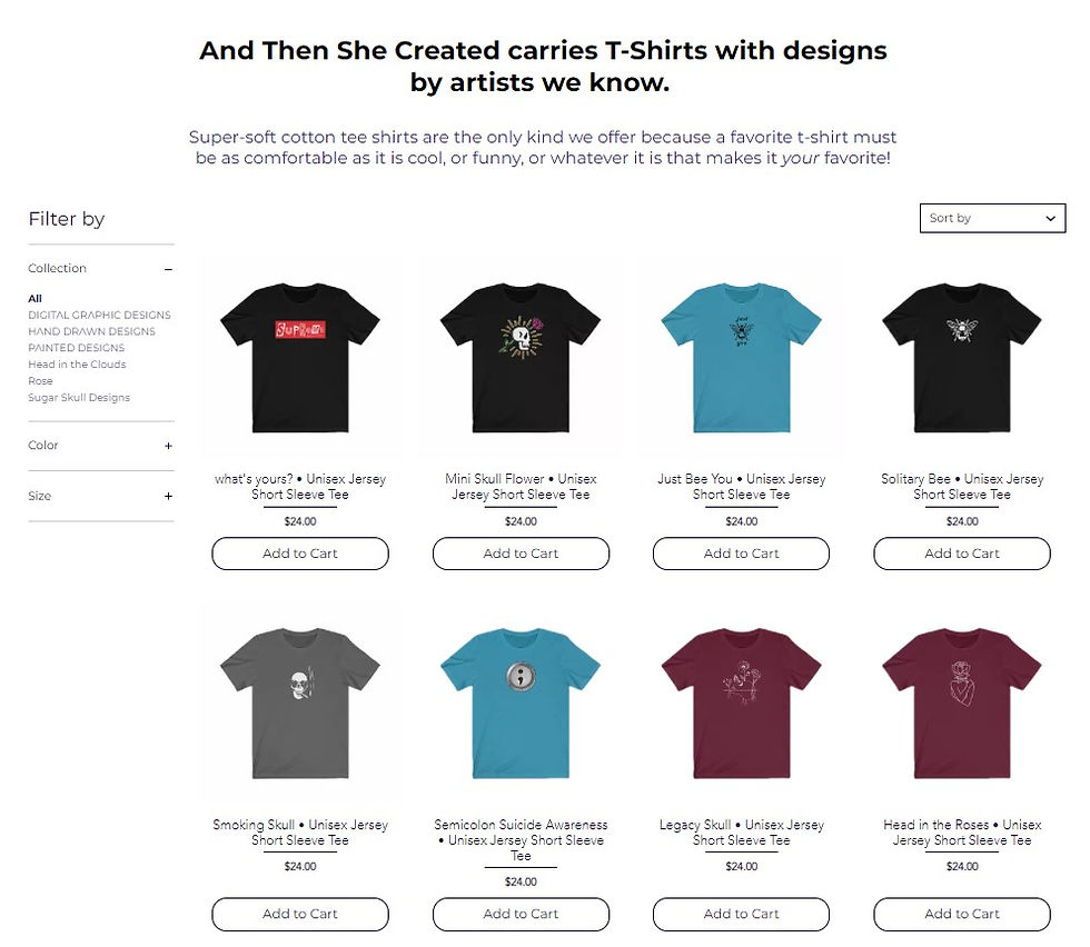 Shopping Page for E-Commerce Site