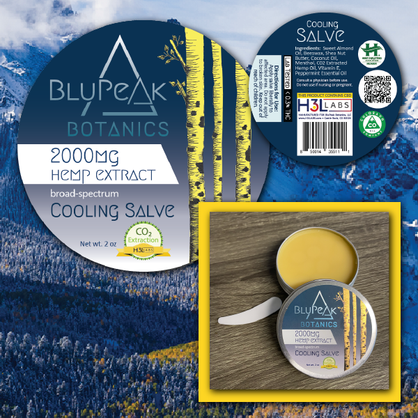 BluPeak Botanics Cooling Salve Label