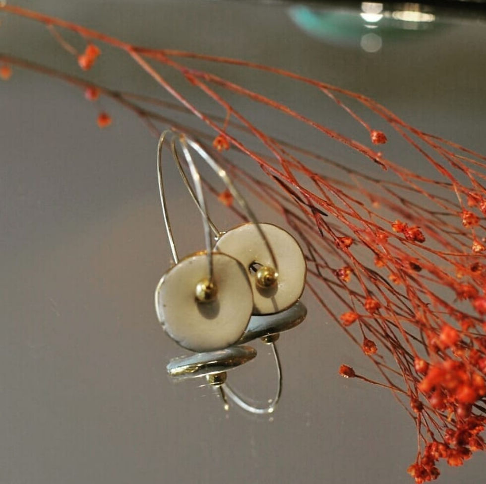 Miniatura: Pendientes de aro PM con una perla