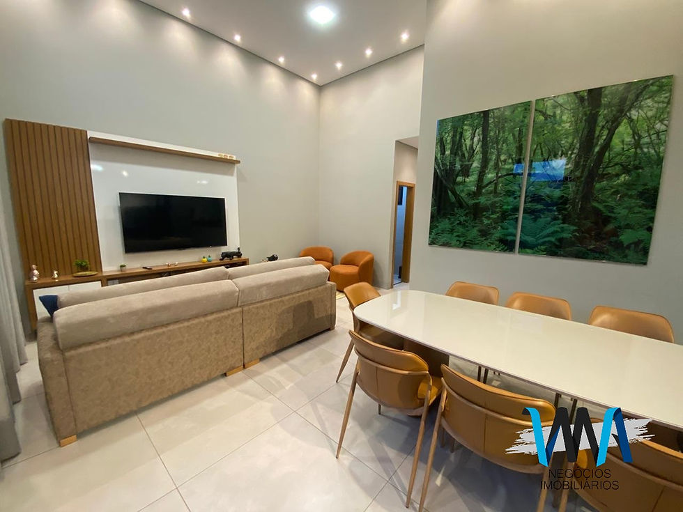 Miniatura: Bela Casa Alto Padrão, 3 Quartos, 2 Suítes, Área Gourmet, Jardim, Espaço Piscina