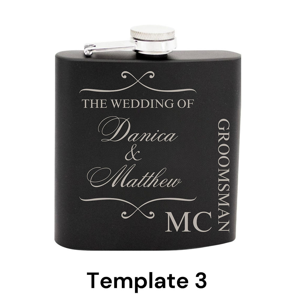 Thumbnail: Matte Black Bridal Party Hip Flasks