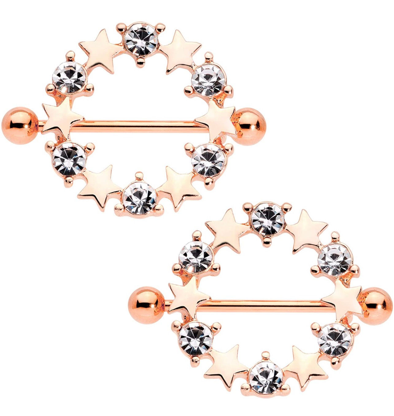 Rosy Star Nipple Shield Piercing -pair